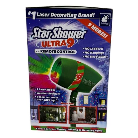 Star Shower Ultra 9 Remote Controlled Lazer Light Show Green and Red As Seen On - Picture 4 of 4